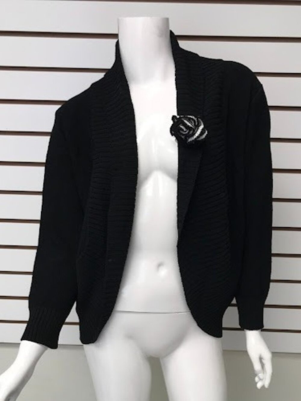 NWT Libretto New York City Black Open Front Cardigan Knit Sweater, USA, Size XL